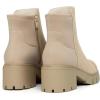imageAthlefit Womens Chunky Heel Ankle Boots Platform Lug Sole Elastic Chelsea Short Booties WIth Side ZipperNude