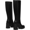 imageAthlefit Black Knee High Boots for Women Platform Tall Boots Fashion Square Toe Chunky Heeled BootiesBlack
