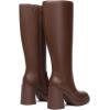 imageAthlefit Black Knee High Boots for Women Platform Tall Boots Fashion Square Toe Chunky Heeled BootiesBrown