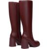 imageAthlefit Black Knee High Boots for Women Platform Tall Boots Fashion Square Toe Chunky Heeled BootiesRed