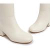 imageAthlefit Knee High Boots for Women Chunky Low Heel Fashion Round Toe Tall BootsBeige