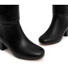 imageAthlefit Knee High Boots for Women Chunky Low Heel Fashion Round Toe Tall BootsBlack