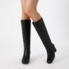 imageAthlefit Knee High Boots for Women Chunky Low Heel Fashion Round Toe Tall BootsBlack