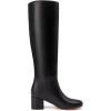 imageAthlefit Knee High Boots for Women Chunky Low Heel Fashion Round Toe Tall BootsBlack