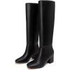 imageAthlefit Knee High Boots for Women Chunky Low Heel Fashion Round Toe Tall BootsBlack
