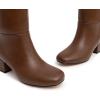 imageAthlefit Knee High Boots for Women Chunky Low Heel Fashion Round Toe Tall BootsTan