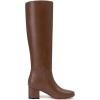 imageAthlefit Knee High Boots for Women Chunky Low Heel Fashion Round Toe Tall BootsTan