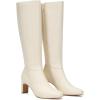 imageAthlefit Knee High Boots for Women Square Toe Chunky Heeled Tall Boots with Side ZipperBeige