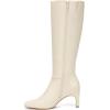 imageAthlefit Knee High Boots for Women Square Toe Chunky Heeled Tall Boots with Side ZipperBeige