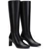 imageAthlefit Knee High Boots for Women Square Toe Chunky Heeled Tall Boots with Side ZipperBlack