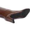 imageAthlefit Knee High Boots for Women Square Toe Chunky Heeled Tall Boots with Side ZipperBrown
