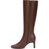 imageAthlefit Knee High Boots for Women Square Toe Chunky Heeled Tall Boots with Side ZipperBrown