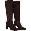 imageAthlefit Knee High Boots for Women Square Toe Chunky Heeled Tall Boots with Side ZipperBrown Suede