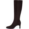 imageAthlefit Knee High Boots for Women Square Toe Chunky Heeled Tall Boots with Side ZipperBrown Suede
