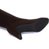 imageAthlefit Knee High Boots for Women Square Toe Chunky Heeled Tall Boots with Side ZipperBrown Suede