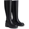 imageAthlefit Platform Knee High Boots for Women Round Toe Chunky Lug Sole Tall Boots with Side ZipperBlack