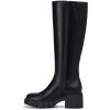 imageAthlefit Platform Knee High Boots for Women Round Toe Chunky Lug Sole Tall Boots with Side ZipperBlack