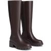 imageAthlefit Platform Knee High Boots for Women Round Toe Chunky Lug Sole Tall Boots with Side ZipperBrown