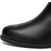 imageAthlefit Womens Ankle Boots Chunky Low Heel Comfortable Short Boots Round Toe Dress Booties with Side ZipperBlack
