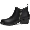imageAthlefit Womens Ankle Boots Chunky Low Heel Comfortable Short Boots Round Toe Dress Booties with Side ZipperBlack