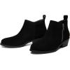 imageAthlefit Womens Ankle Boots Chunky Low Heel Comfortable Short Boots Round Toe Dress Booties with Side ZipperBlack Suede