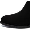 imageAthlefit Womens Ankle Boots Chunky Low Heel Comfortable Short Boots Round Toe Dress Booties with Side ZipperBlack Suede
