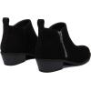 imageAthlefit Womens Ankle Boots Chunky Low Heel Comfortable Short Boots Round Toe Dress Booties with Side ZipperBlack Suede