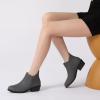 imageAthlefit Womens Ankle Boots Chunky Low Heel Comfortable Short Boots Round Toe Dress Booties with Side ZipperGrey
