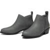imageAthlefit Womens Ankle Boots Chunky Low Heel Comfortable Short Boots Round Toe Dress Booties with Side ZipperGrey