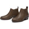 imageAthlefit Womens Ankle Boots Chunky Low Heel Comfortable Short Boots Round Toe Dress Booties with Side ZipperTaupe