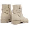 imageAthlefit Womens Ankle Boots Chunky Low Heel Fashion Round Toe Side Zipper Buckle BootiesNude