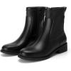 imageAthlefit Womens Ankle Boots Chunky Low Heel Fashion Round Toe Side Zipper Short Chelsea BootsBlack