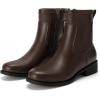 imageAthlefit Womens Ankle Boots Chunky Low Heel Fashion Round Toe Side Zipper Short Chelsea BootsBrown