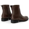 imageAthlefit Womens Ankle Boots Chunky Low Heel Fashion Round Toe Side Zipper Short Chelsea BootsBrown
