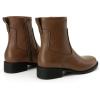 imageAthlefit Womens Ankle Boots Chunky Low Heel Fashion Round Toe Side Zipper Short Chelsea BootsTan