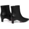 imageAthlefit Womens Ankle Boots Comfortable Low Heel Pointed Square Toe Dress Short Boots with Side ZipperBlack