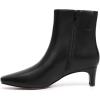 imageAthlefit Womens Ankle Boots Comfortable Low Heel Pointed Square Toe Dress Short Boots with Side ZipperBlack