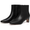 imageAthlefit Womens Ankle Boots Comfortable Low Heel Pointed Square Toe Dress Short Boots with Side ZipperBlack