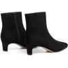 imageAthlefit Womens Ankle Boots Comfortable Low Heel Pointed Square Toe Dress Short Boots with Side ZipperBlack Suede