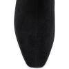 imageAthlefit Womens Ankle Boots Comfortable Low Heel Pointed Square Toe Dress Short Boots with Side ZipperBlack Suede
