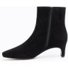 imageAthlefit Womens Ankle Boots Comfortable Low Heel Pointed Square Toe Dress Short Boots with Side ZipperBlack Suede