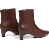 imageAthlefit Womens Ankle Boots Comfortable Low Heel Pointed Square Toe Dress Short Boots with Side ZipperBrown