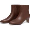 imageAthlefit Womens Ankle Boots Comfortable Low Heel Pointed Square Toe Dress Short Boots with Side ZipperBrown