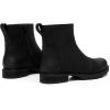 imageAthlefit Womens Ankle Boots Comfortable Lug Sole Chunky Low Heel Zipper Short BootiesBlack