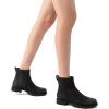 imageAthlefit Womens Ankle Boots Comfortable Lug Sole Chunky Low Heel Zipper Short BootiesBlack