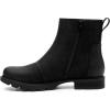 imageAthlefit Womens Ankle Boots Comfortable Lug Sole Chunky Low Heel Zipper Short BootiesBlack