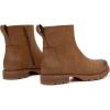 imageAthlefit Womens Ankle Boots Comfortable Lug Sole Chunky Low Heel Zipper Short BootiesBrown