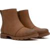 imageAthlefit Womens Ankle Boots Comfortable Lug Sole Chunky Low Heel Zipper Short BootiesBrown