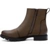 imageAthlefit Womens Ankle Boots Comfortable Lug Sole Chunky Low Heel Zipper Short BootiesDark Brown