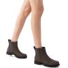 imageAthlefit Womens Ankle Boots Comfortable Lug Sole Chunky Low Heel Zipper Short BootiesDark Brown